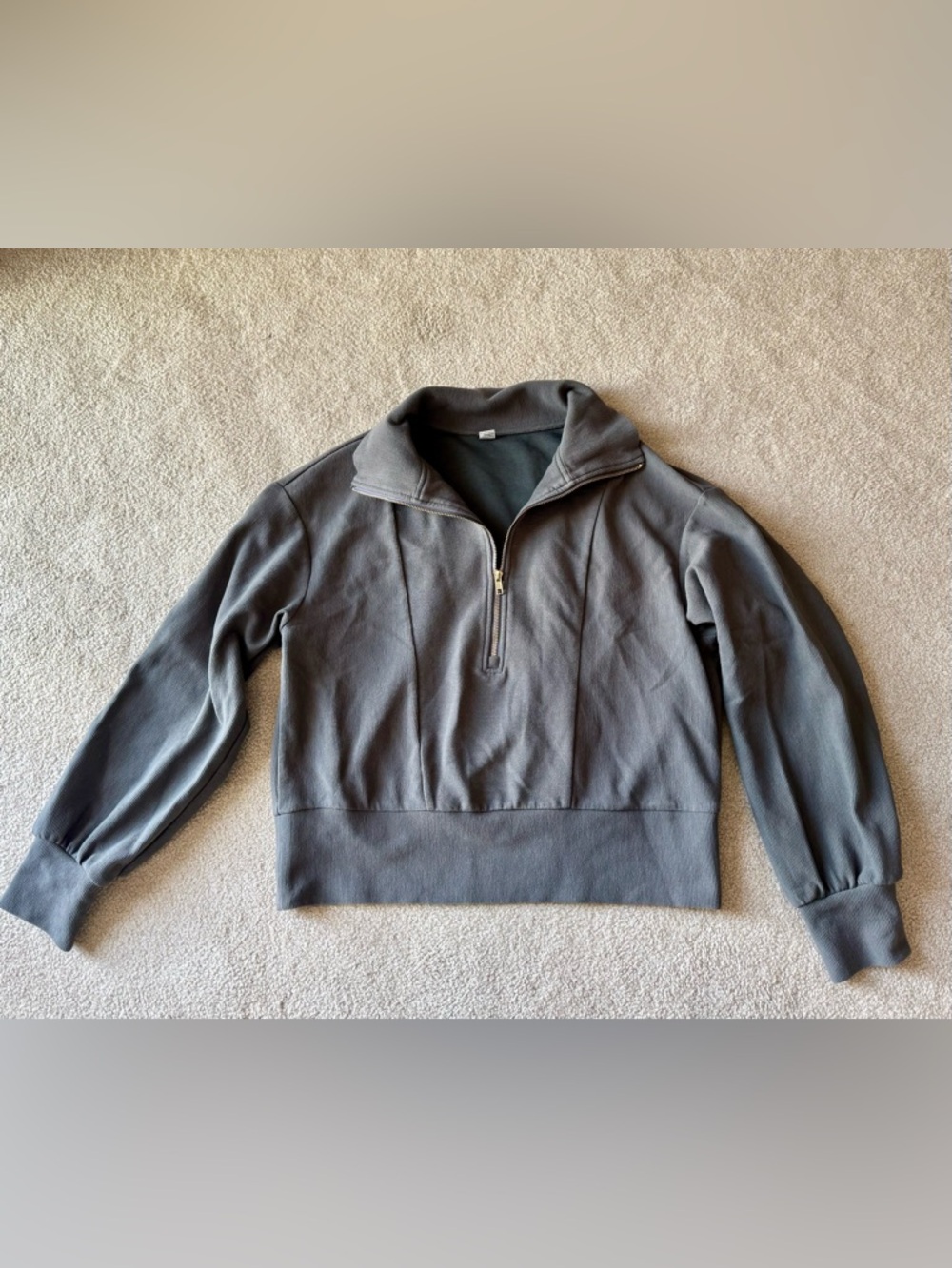 Anrabess half Zip up oversized Sweatshirt - Gray